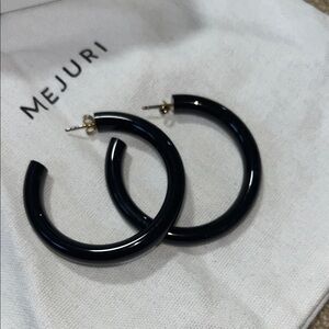 Mejuri Black Enamel Hoops New